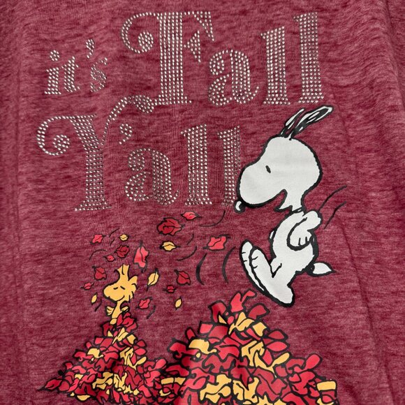 Embellished Peanuts Snoopy It's Fall Yall Graphic jersey soft knit Tee 10/12 NWT - Picture 9 of 11